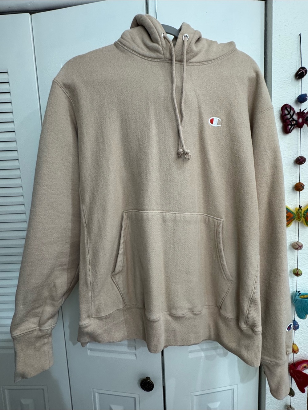 Champion Men’s Pullover Hoodie in Cream
